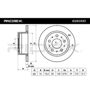 Disque de frein pour CITROËN, FIAT, PEUGEOT- 1607880680, 1611842180, 1618865380, 424941, 424942 4249K6