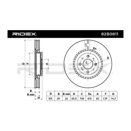 Disque de frein pour ABARTH, FIAT- 50902166, 51778054 51822457