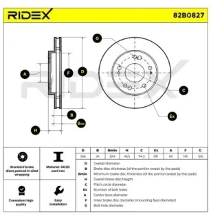 Disque de frein pour CHRYSLER, MITSUBISHI PLYMOUTH- MR128154