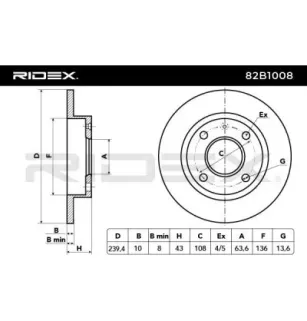 Disque de frein pour FORD- 1107767, 5022652, 5022653, 6191062, 6191063, 6183975, 6183976, 89FX1125AE, 89FX1125S1A
