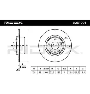 Disque de frein pour CHRYSLER, DODGE, FIAT, LANCIA, VW- 7B0615601C