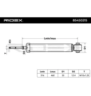 Amortisseur pour CITROËN, CITROËN/PEUGEOT, MITSUBISHI- 4162A050 5206LC