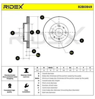 Disque de frein pour NISSAN- 4020658A00, 4020658A01 4020660Y01