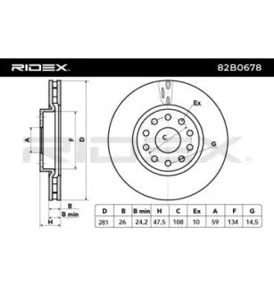 Disque de frein pour ALFA ROMEO, FIAT- 46449390, 60814639, 71739635 82480447