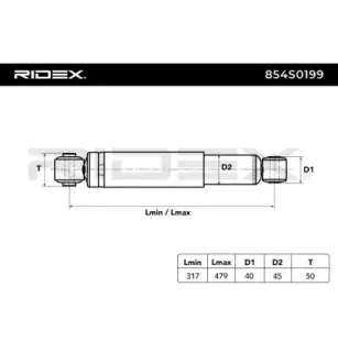 Amortisseur pour AUDI, FIAT, NISSAN, OPEL, RENAULT, SEAT, VAUXHALL- 93460629, 93459604, 93459487, 93458721, 93457901