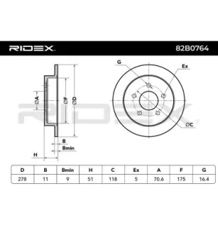 Disque de frein pour OPEL, PONTIAC, VAUXHALL- 90542180 9195294