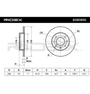 Disque de frein pour BEDFORD, GENERAL MOTORS, OPEL, VAUXHALL- 569028, 90008003, 90008029 90086193