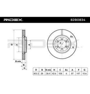 Disque de frein pour HYUNDAI- 51712H1030