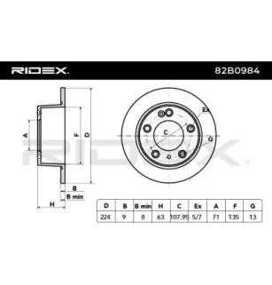 Disque de frein pour CITROËN- 4246T3, 95030547, 95661814, E169117 E169255