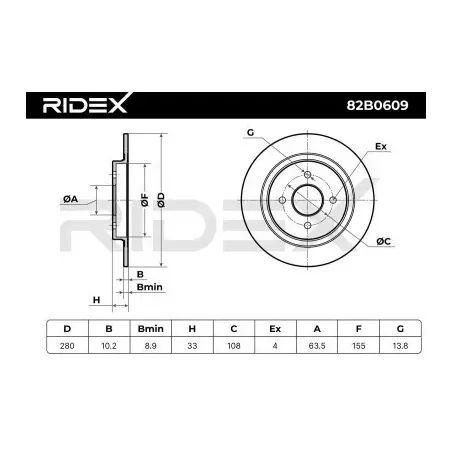 Disque de frein pour FORD- 2M5V2A315AA, 2M5V2A315AB, 2M5Z2C026AA, 4324591 4411312