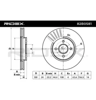 Disque de frein pour FORD- 2M5V1125AA, 2M5V1125AB, 2M5Z1125AA, 4328921 4410264