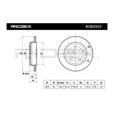 Disque de frein pour CHRYSLER- 04779111AC, 4779111AA, 4779111AB 4779111AC