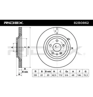 Disque de frein pour AUDI, VAG- 4F0615601B, 4H0615601F, 4H0615601L 4H0615601P