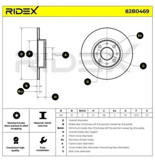 Disque de frein pour ALFA ROMEO, ALFAROME/FIAT/LANCI- 51805559, 51813705, 51865104 51865132