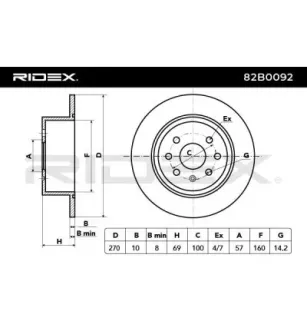 Disque de frein pour CHEVROLET, OPEL, VAUXHALL- 0569117, 569117, 90512909 93182288