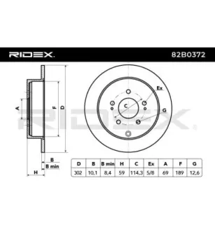 Disque de frein pour MITSUBISHI- 4615A051, 4615A112, MR569681, MR955407 MR955408