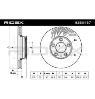 Disque de frein pour PORSCHE, VAG VW- 7L6615302P