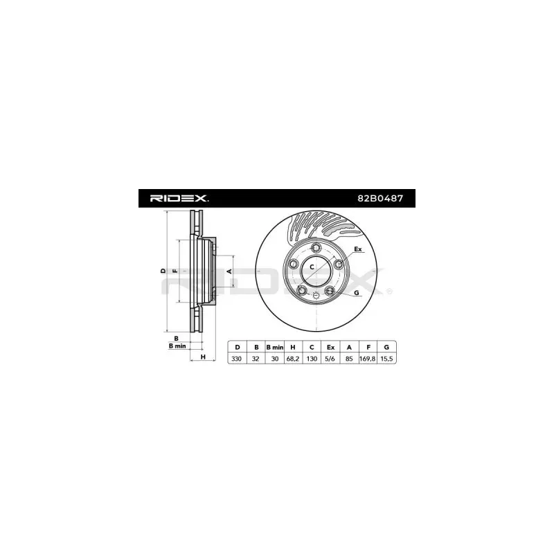 Disque de frein pour PORSCHE, VAG VW- 7L6615302P