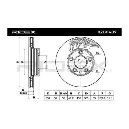 Disque de frein pour PORSCHE, VAG VW- 7L6615302P