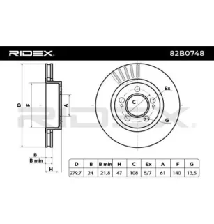 Disque de frein pour RENAULT- 7701206613, 8200007121 8671017410