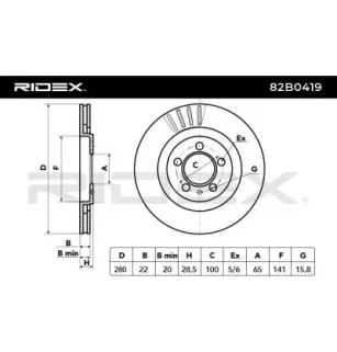 Disque de frein pour SEAT, VAG- 1H0615301 1H0615301A