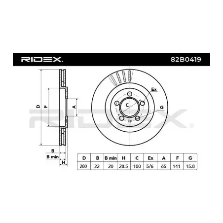 Disque de frein pour SEAT, VAG- 1H0615301 1H0615301A