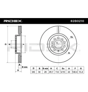 Disque de frein pour SEAT, SKODA, VAG- 1K0615301AB, 1K0615301AR 1K0615301M