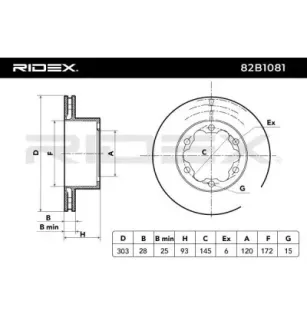 Disque de frein pour AUDI, DODGE, MERCEDES-BENZ, SEAT, SKODA VW- 2E0615601