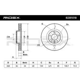 Disque de frein pour PORSCHE, VAG- 7L8615301A