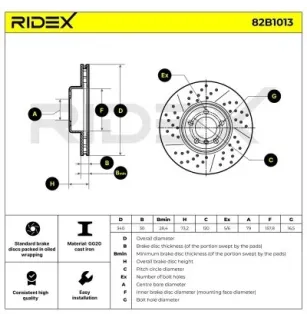 Disque de frein pour BMW- 34106797602, 34116797602, 6797602