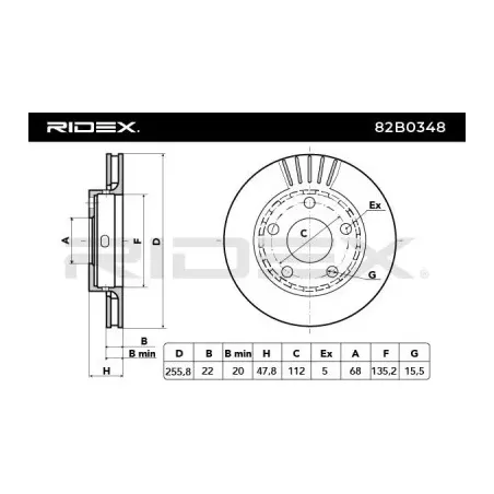 Disque de frein pour AUDI, SEAT, SKODA, VW- 3B0615601B 8D0615601D