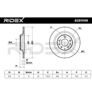 Disque de frein pour MAZDA- G31Y26251, GP9Y26251, GP9Y2625X