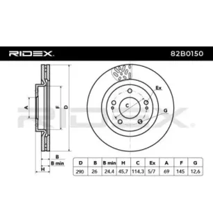 Disque de frein pour MITSUBISHI- MN116979 MN116981