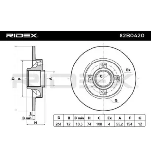 Disque de frein pour CITROËN, DS, PEUGEOT- 1611840880, 1619238880, 424945, 424946