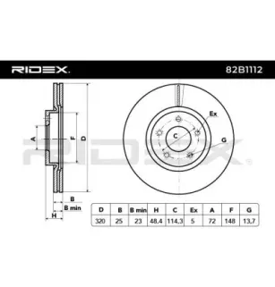 Disque de frein pour MAZDA- B37F3325X, B37F3325XA