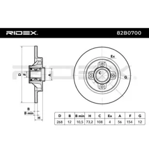 Disque de frein pour CITROËN, PEUGEOT- 1611840880, 1619238880, 424945, 424946