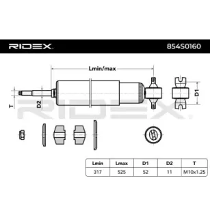 Amortisseur pour JEEP- 5014175AA, 5014730AA, 5014730AE, 5014731AA, 5014732AA, 5014732AB, 5015361AC, 5073458AA 5073460AA