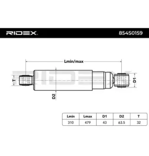 Amortisseur pour FIAT- 51755255, 51755353, 51756418 51770807