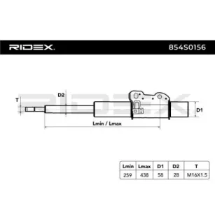 Amortisseur pour MERCEDES-BENZ, VW- 2E3413023, 2E0413023CB, 2E0413023BR, 2E0413023AR, 2E0413023AN