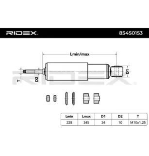 Amortisseur pour MITSUBISHI- MB633900, MB633915, MB892584, MB892585, MR267960 MR319950