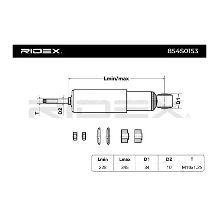 Amortisseur pour MITSUBISHI- MB633900, MB633915, MB892584, MB892585, MR267960 MR319950