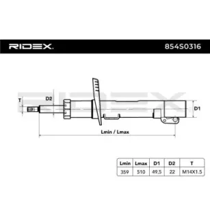 Amortisseur pour SEAT, SKODA, VAG, VW- 5Z0413031AB, 5Z0413031C, 5Z0413031L, 6Q0413031BM, 6Q0413031BN