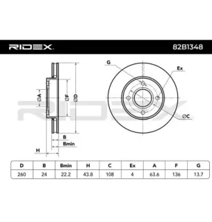 Disque de frein pour FORD- 5025950, 6691105 91AX1125AB