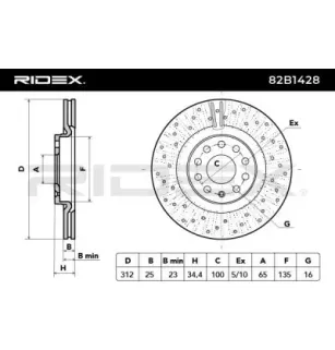 Disque de frein pour VAG- 8L0615301, 8L0615301A 8N0615301A