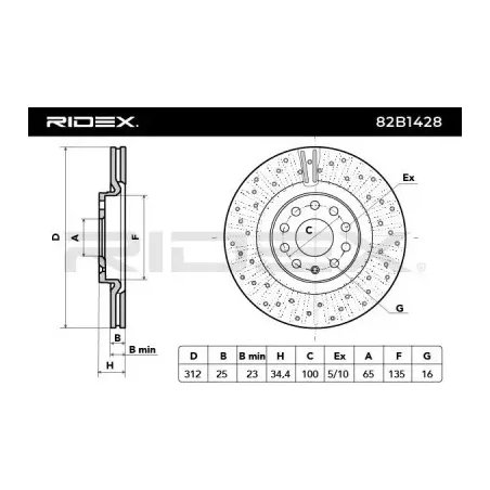 Disque de frein pour VAG- 8L0615301, 8L0615301A 8N0615301A