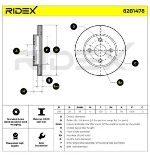 Disque de frein pour MAZDA- D65133251