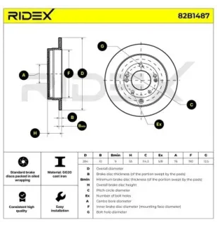 Disque de frein pour KIA- 584113L000 584113L010