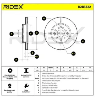 Disque de frein pour TOYOTA- 4351210100, 4351210170, 4351210200, 4351216080 4351216130