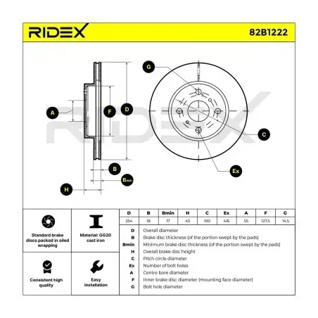 Disque de frein pour TOYOTA- 4351210100, 4351210170, 4351210200, 4351216080 4351216130