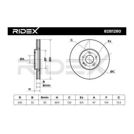 Disque de frein pour CHRYSLER, MERCEDES-BENZ- 2104212312, 2104212612 A2104212312